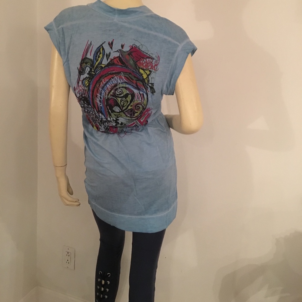 2 be Free scoop neck drawstring waist tunic